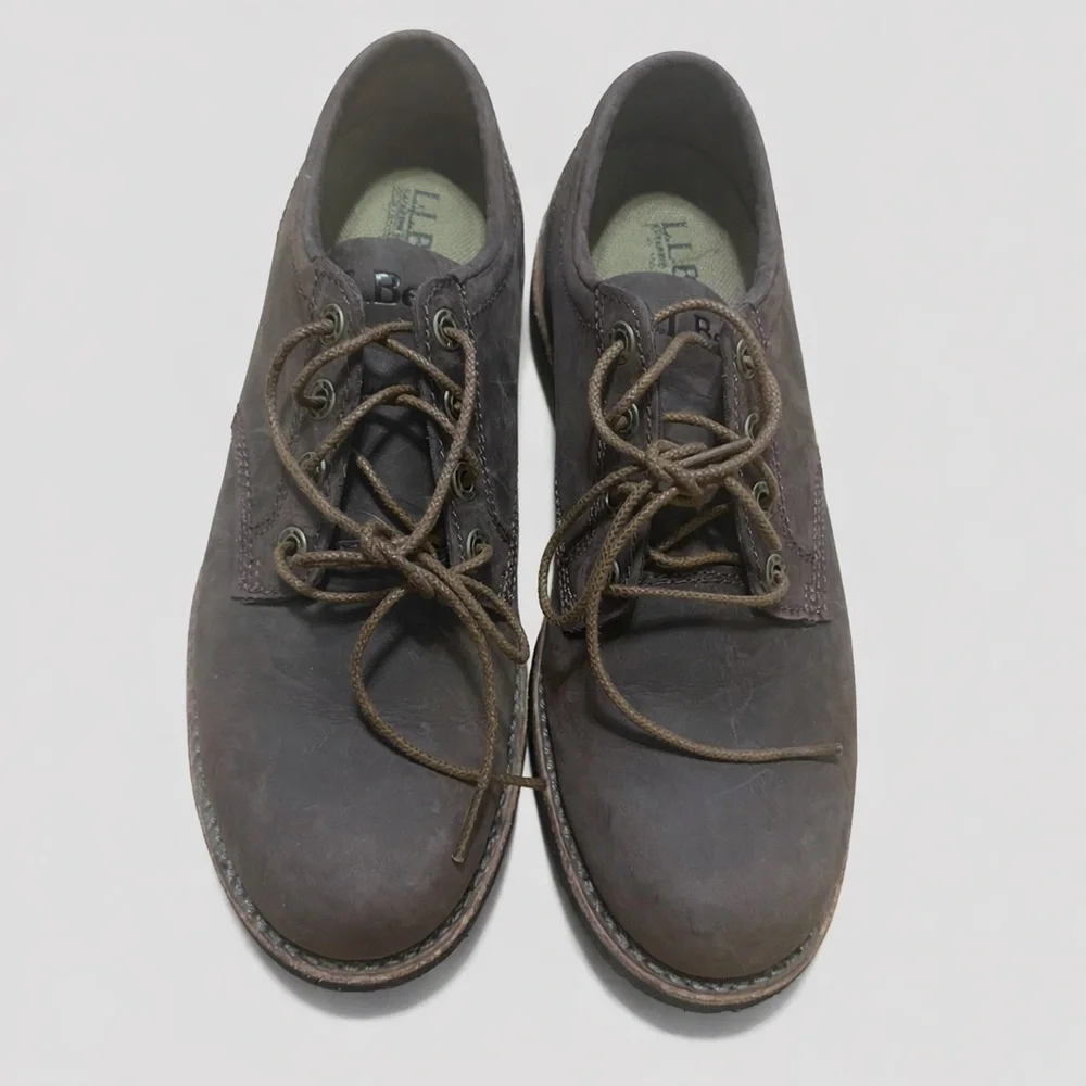 L.L. Bean Men’s Leather Oxford Shoes Size 8 Medium Brown Vibram Sole